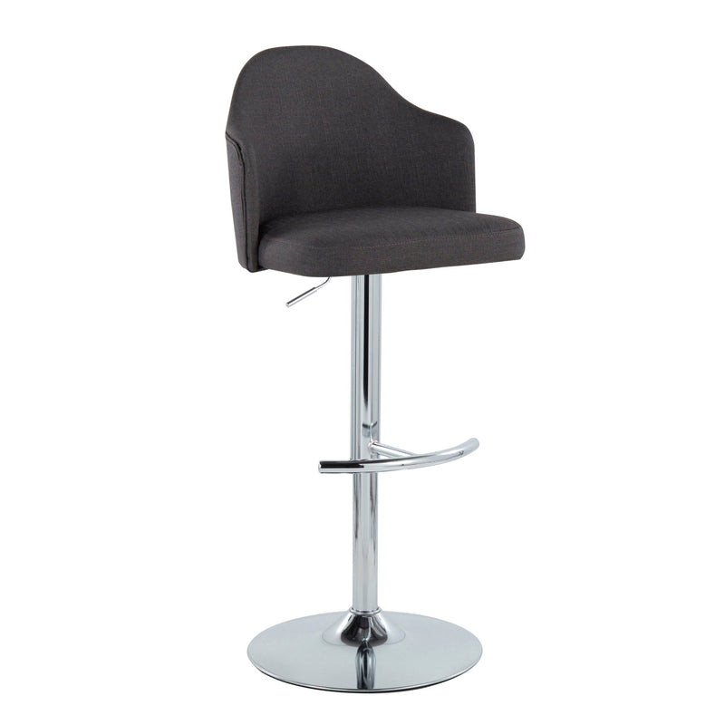 Ahoy - Contemporary Adjustable Barstool With Swivel With Rounded T Footrest (Set of 2) by Unique Piece Furniture