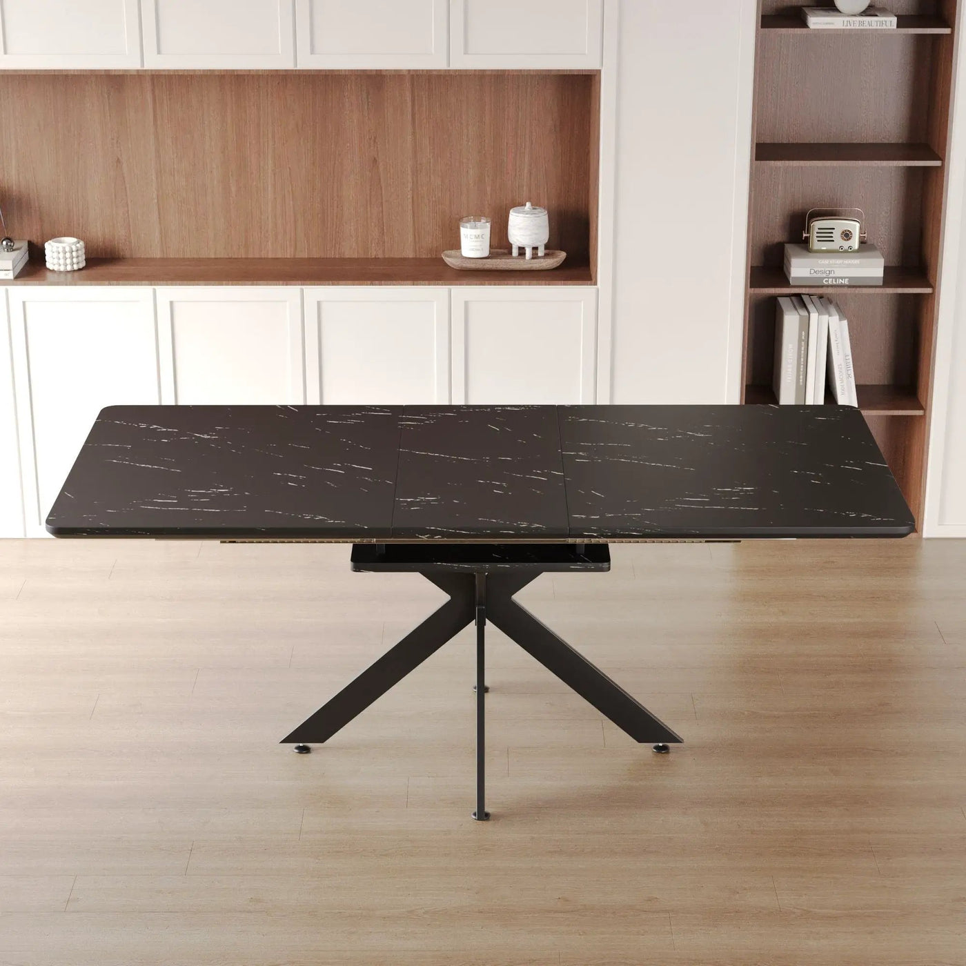 Modern Mid-Century Dining Table Set With Extendable Design by HouseOfZazla