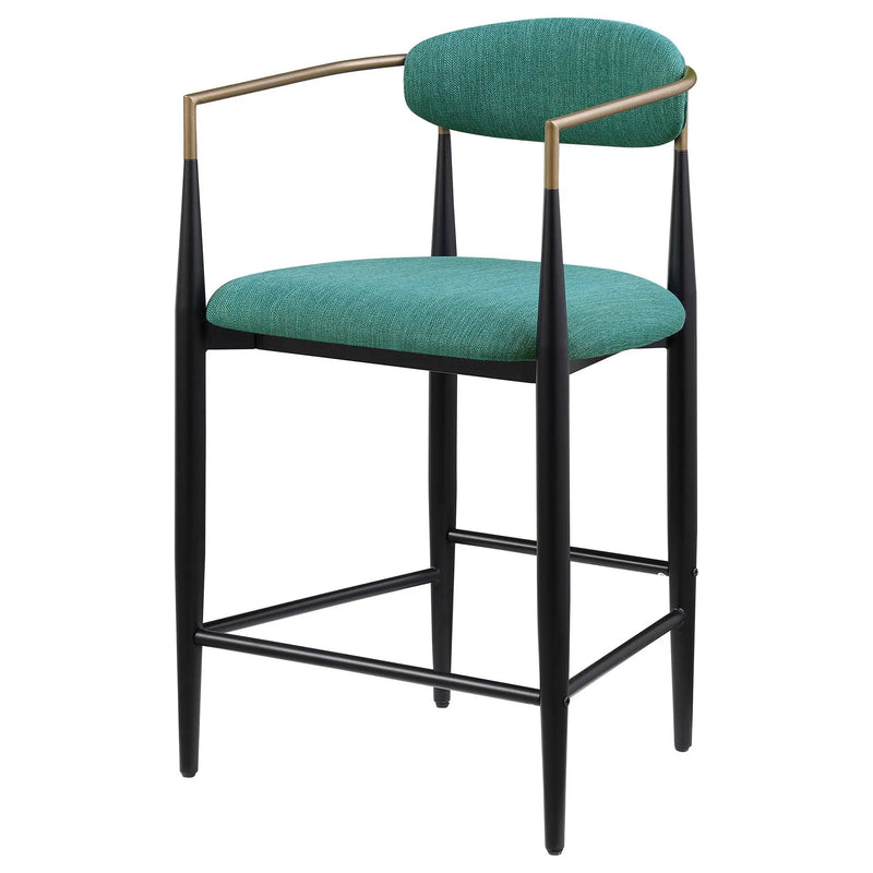 Tina Fabric Upholstered Counter Chair Green (Set of 2) by Unique Piece Furniture