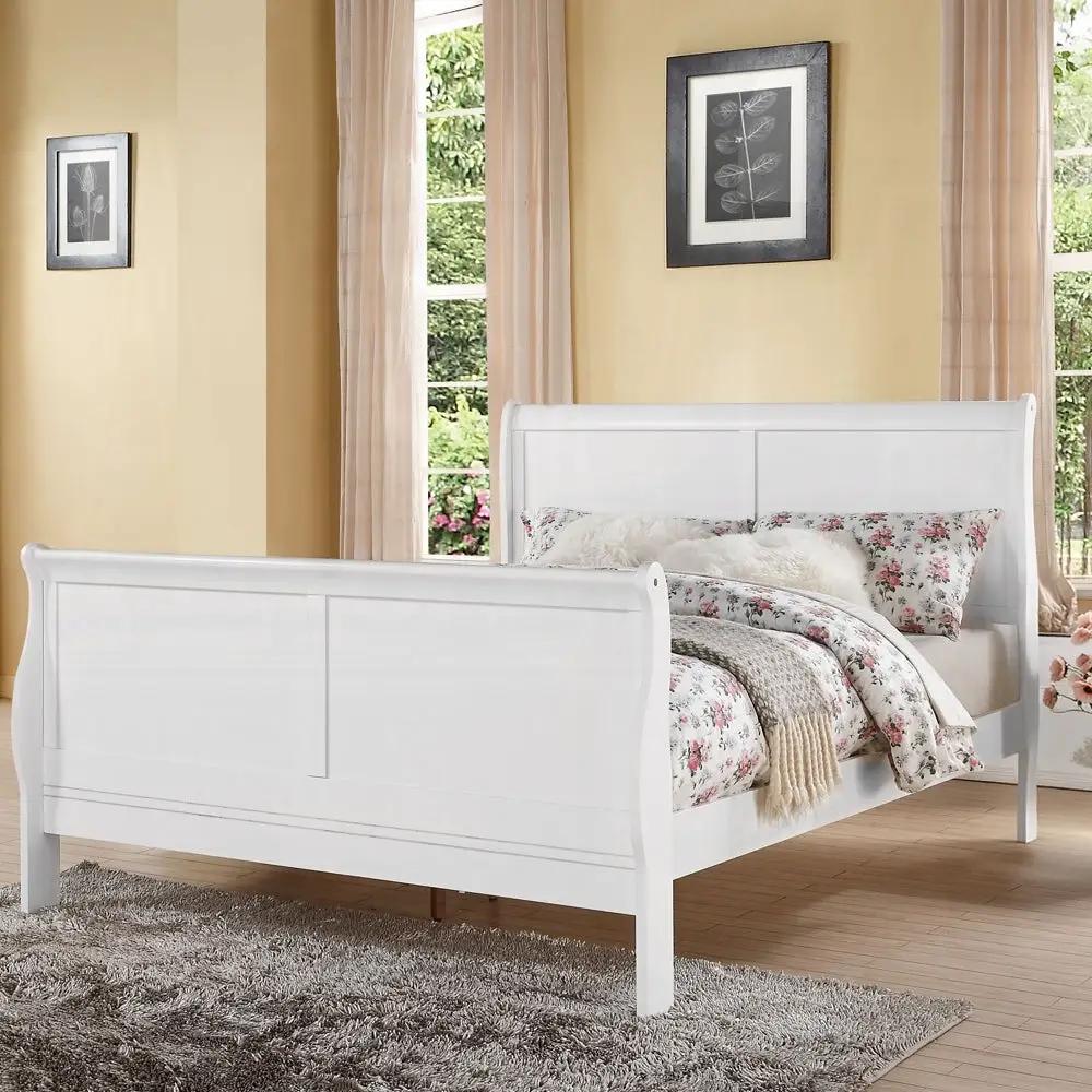 Louis Philippe III White Finish Queen Bed by HouseOfZazla