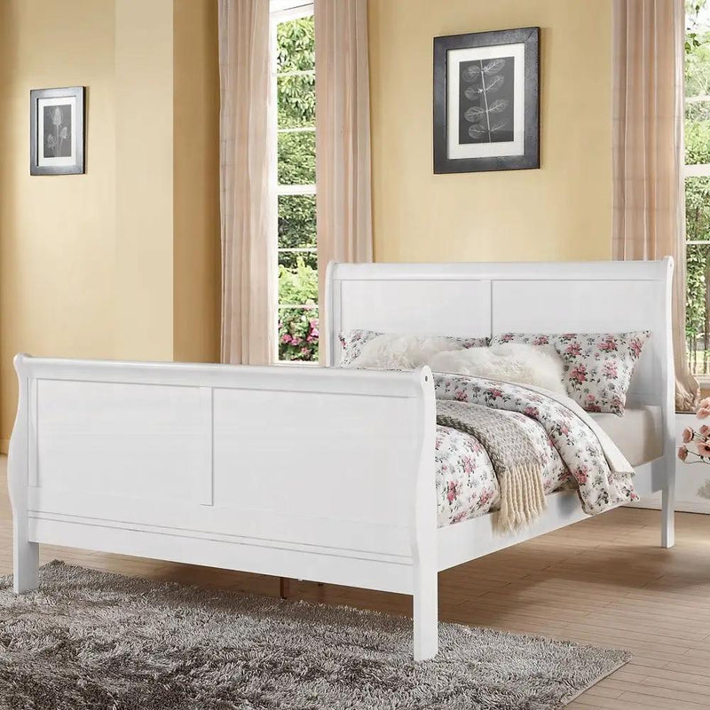 Louis Philippe III White Finish Queen Bed by HouseOfZazla