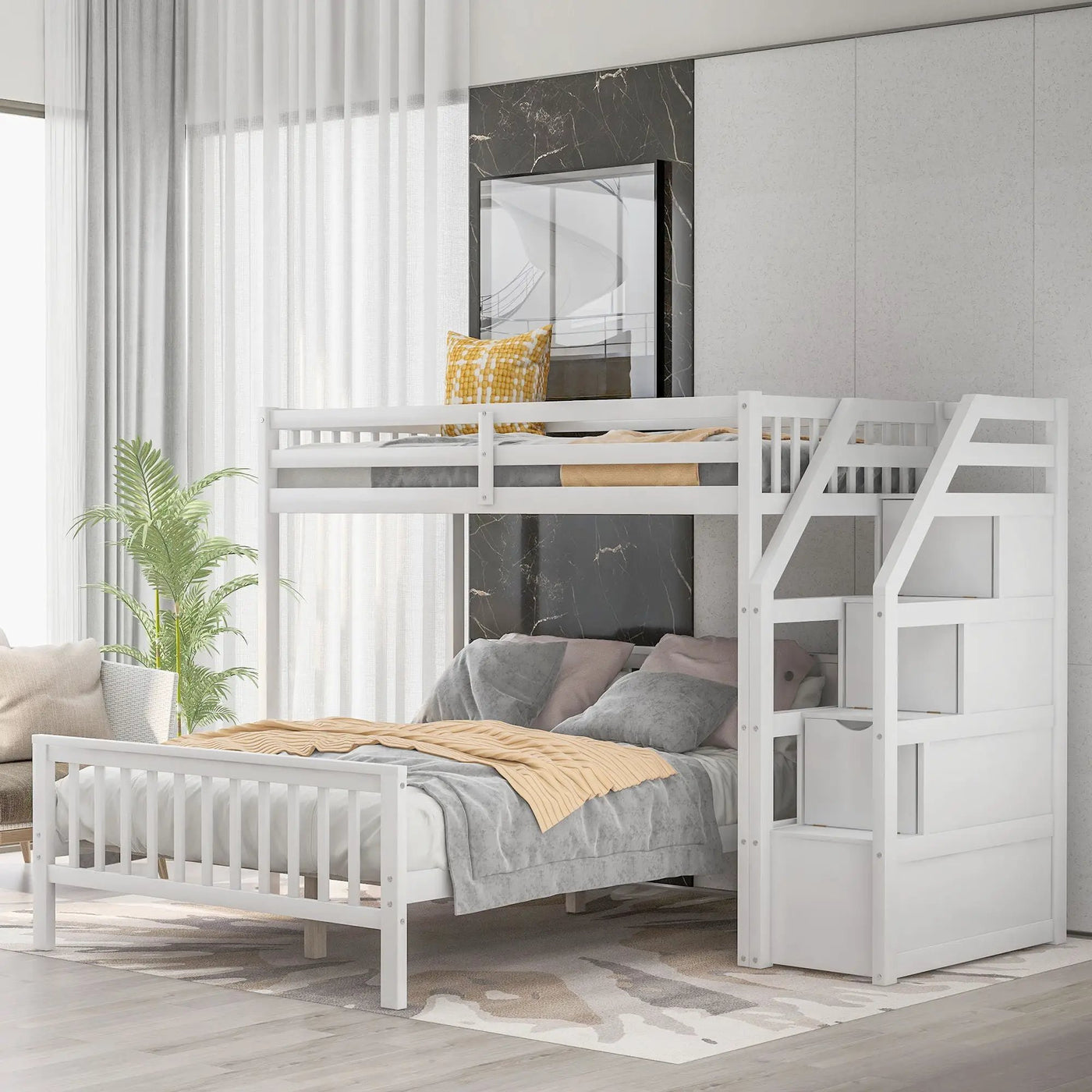 Loft Bed With Staircase And Storage by HouseOfZazla