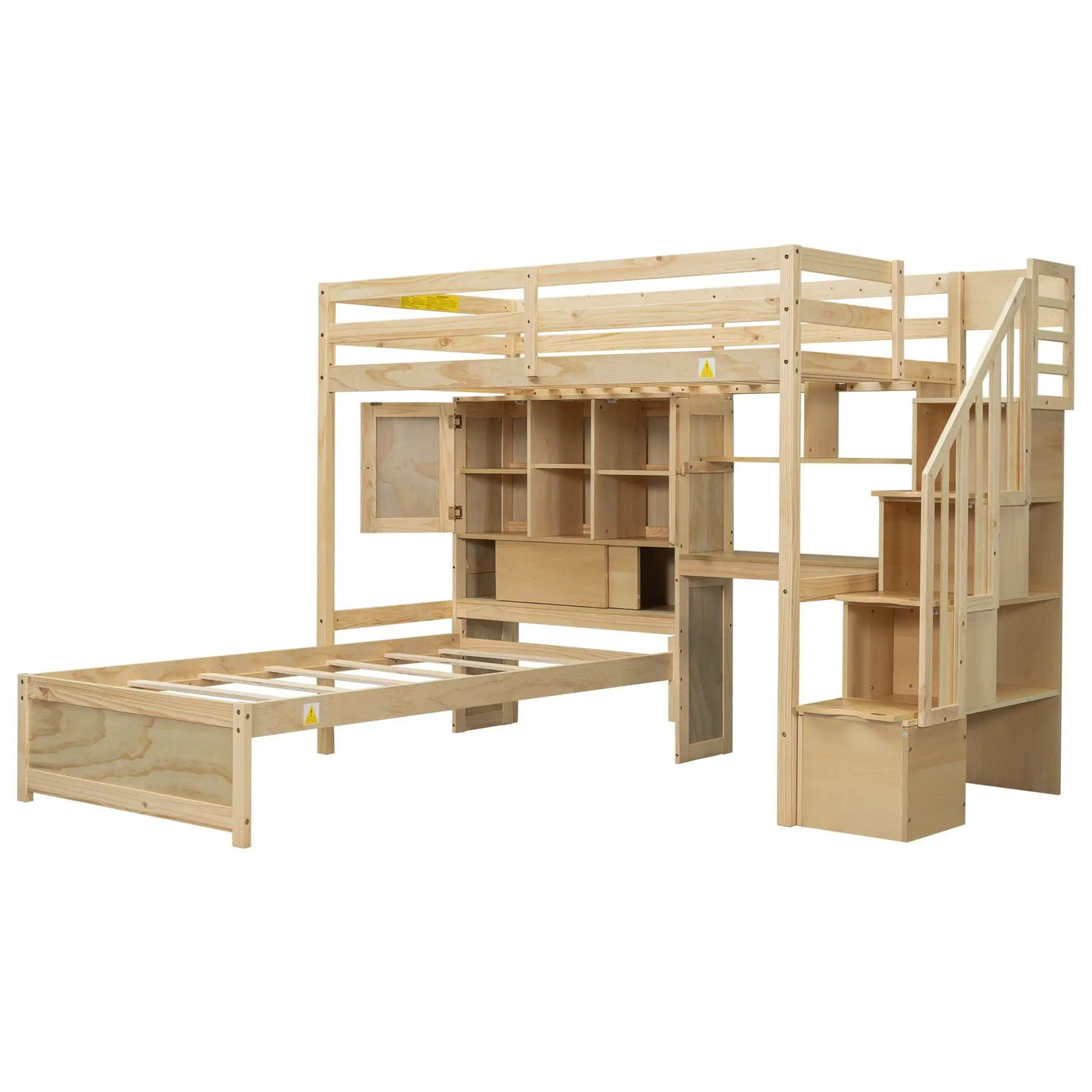 Loft Bed With Built In Desk And Staircase by HouseOfZazla