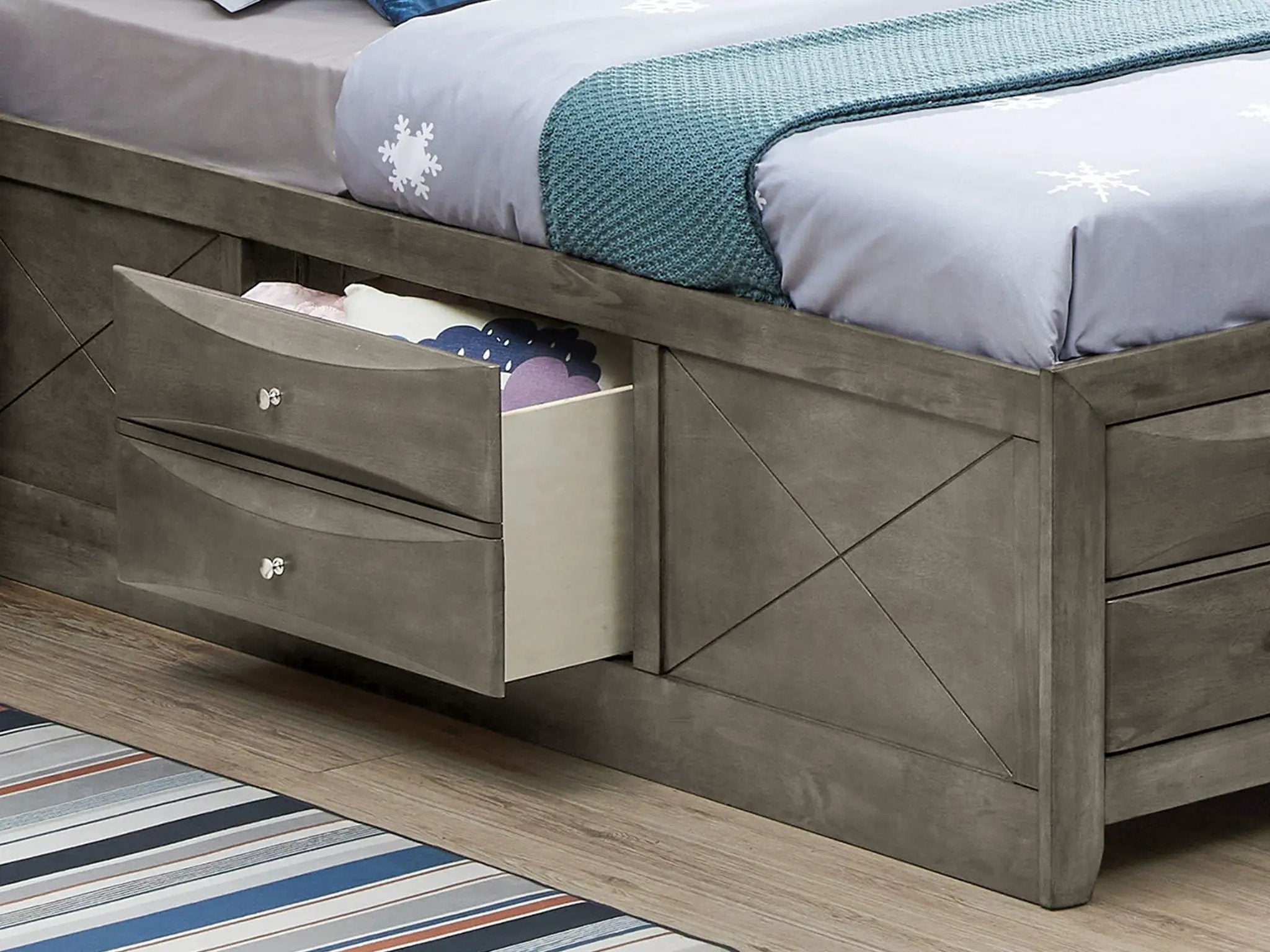 Modern Design Storage Bed With Bookcase Headboard by HouseOfZazla