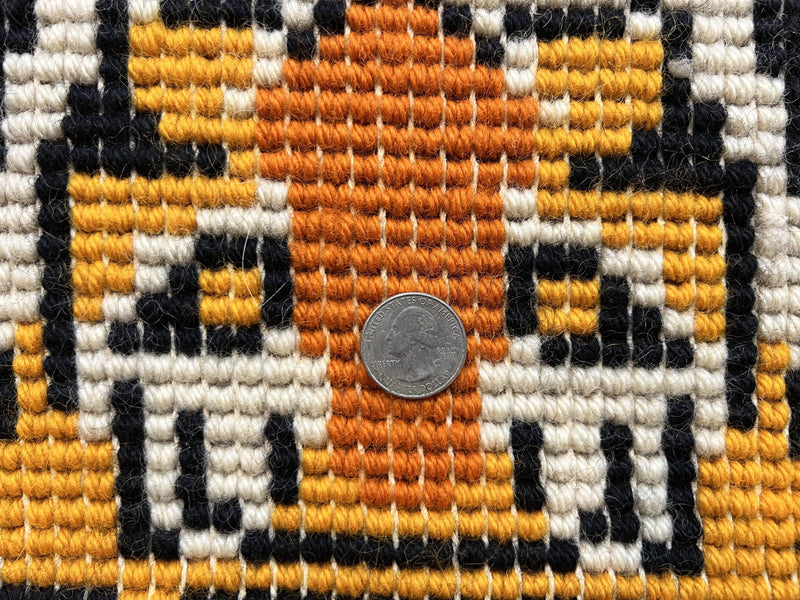Small Hooked Rug 2x3, Tibetan Tiger Design, Wool, Unique Hooked Rug, Vintage by Jewel Rugs