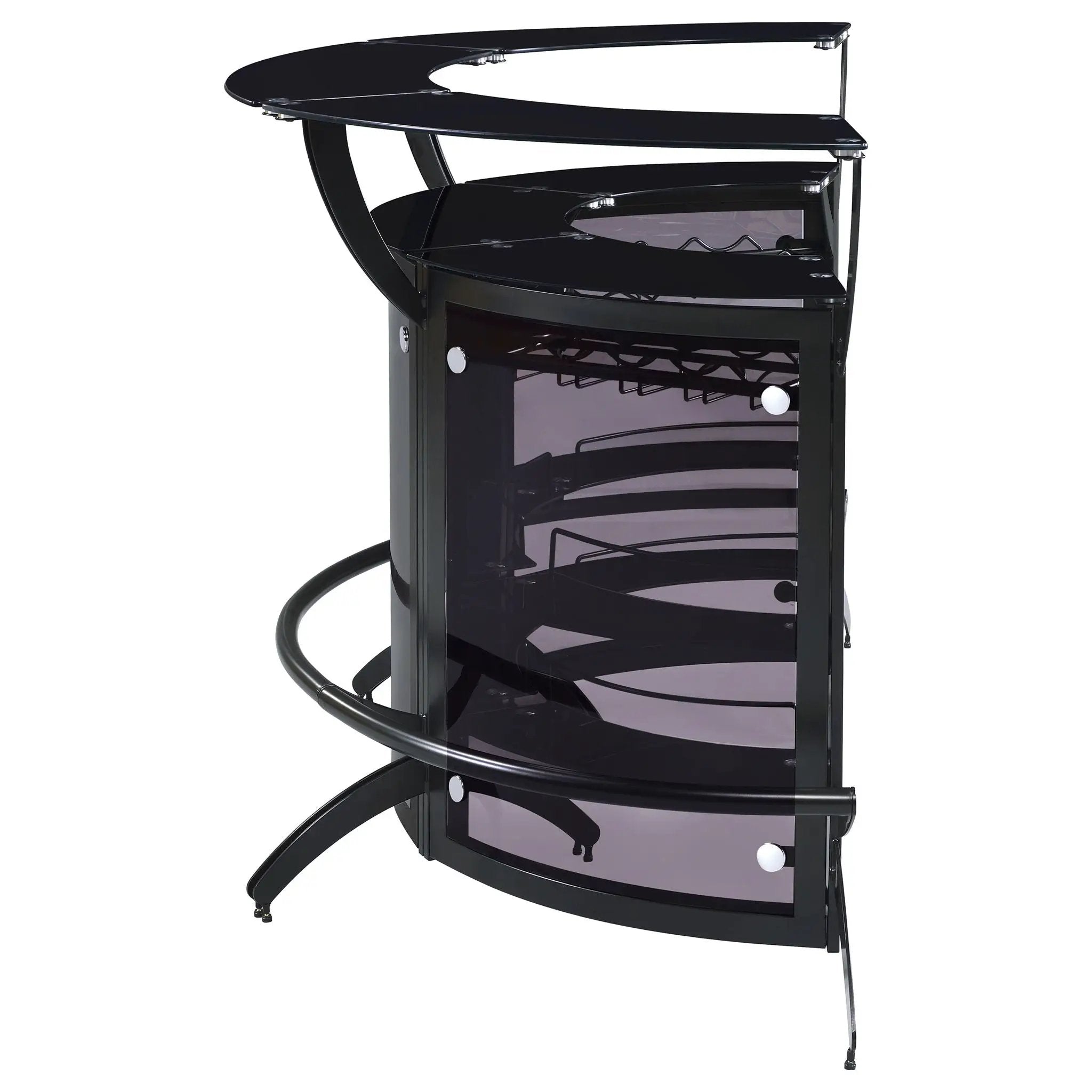 Dallas 3-piece Curved Freestanding Home Bar Cabinet Black by Unique Piece Furniture