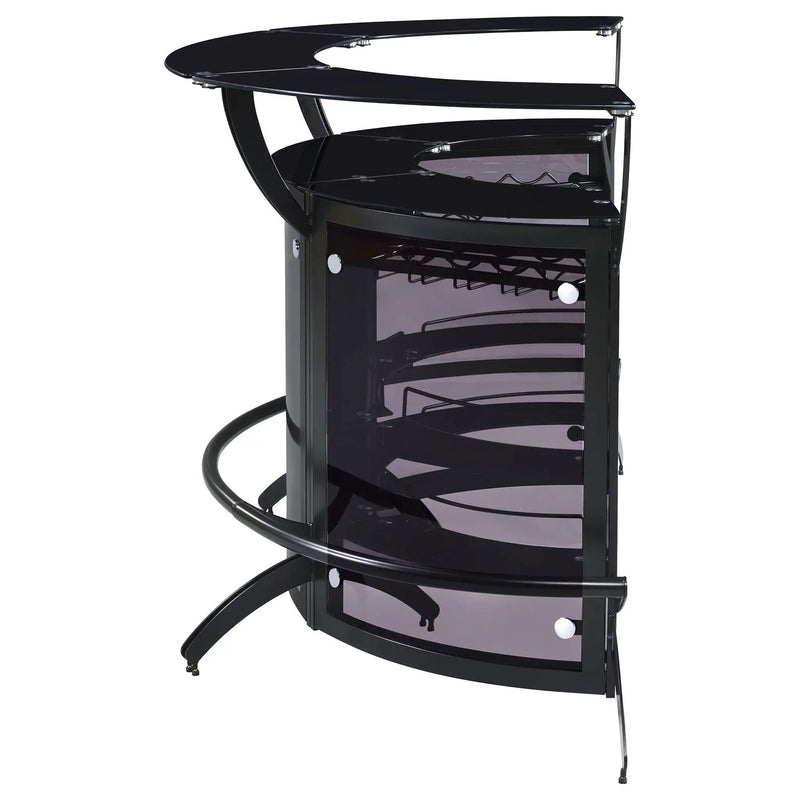 Dallas 3-piece Curved Freestanding Home Bar Cabinet Black by Unique Piece Furniture