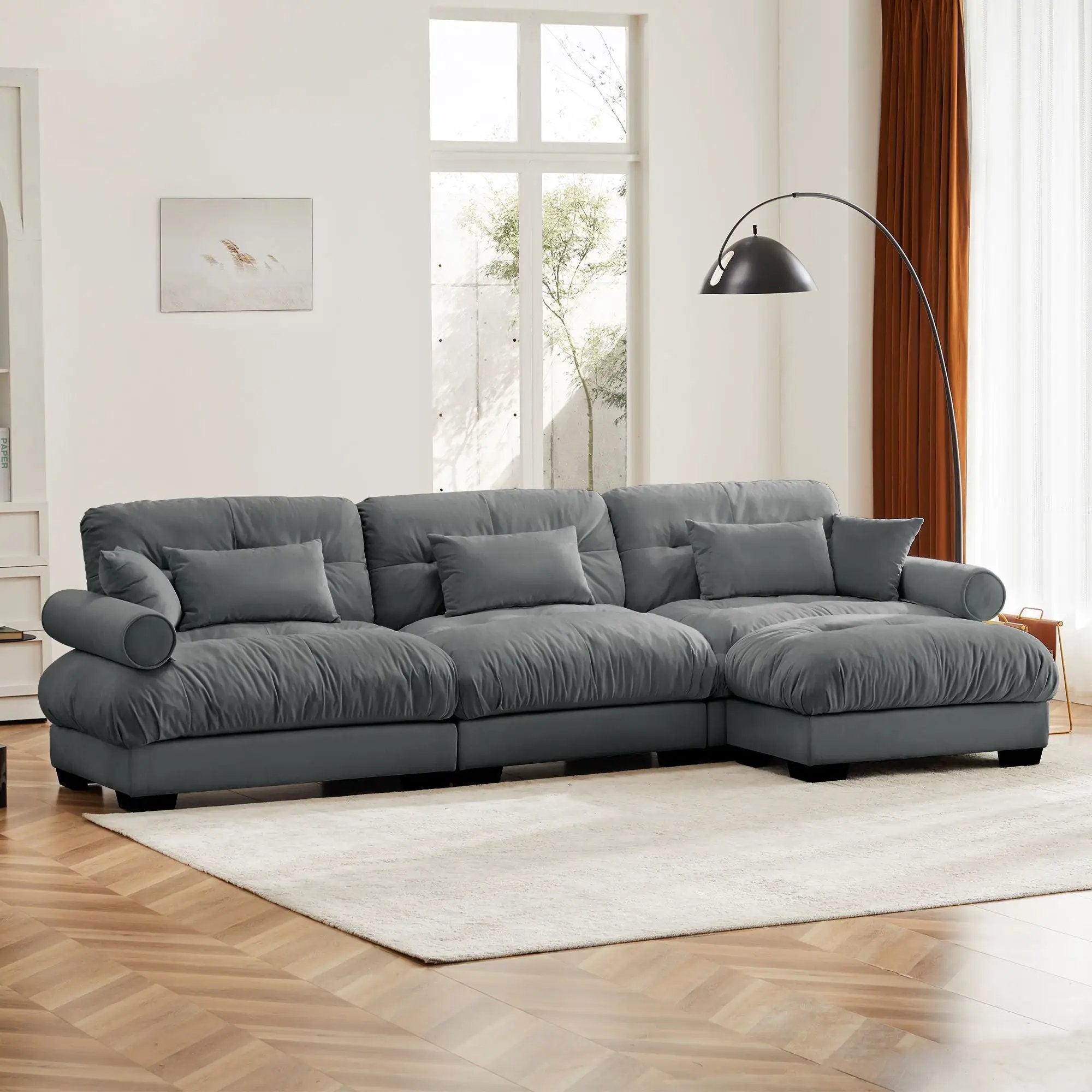 Super Comfort Oversized Modular Sectional Sofa With Movable Ottoman by HouseOfZazla