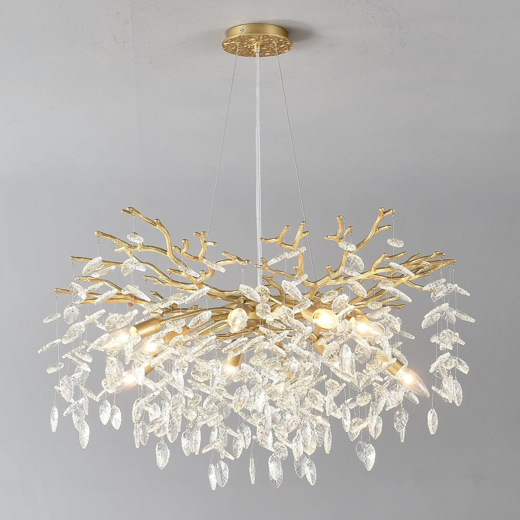 8-Light Crystal Gold Chandelier for Dining Room and Kitchen Island by HouseOfZazla