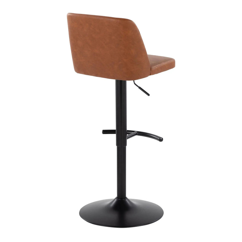 Toriano - Contemporary Adjustable Bar Stool With Rounded T Footrest (Set of 2) by Unique Piece Furniture