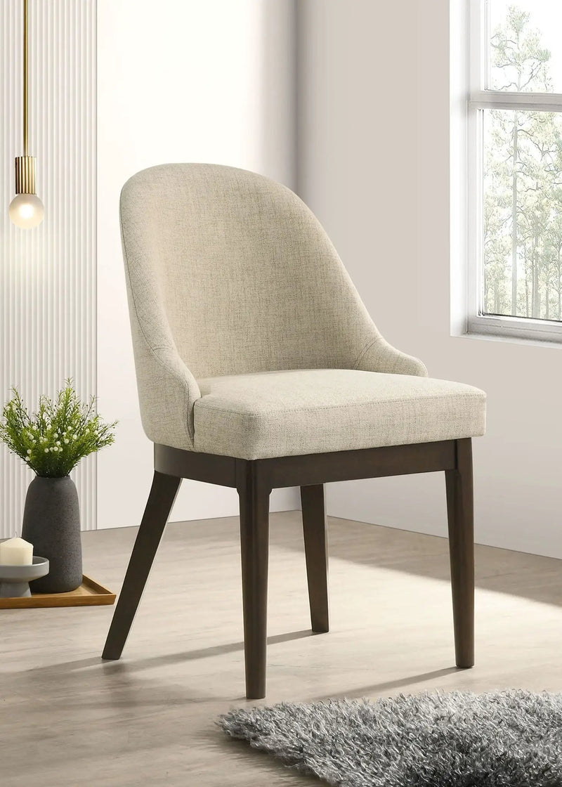 Reseda Upholstered Dining Side Chair Beige (Set of 2) by Unique Piece Furniture