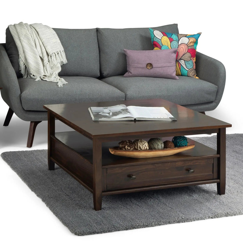 Warm Shaker - Square Coffee Table - Tobacco Brown by Unique Piece Furniture