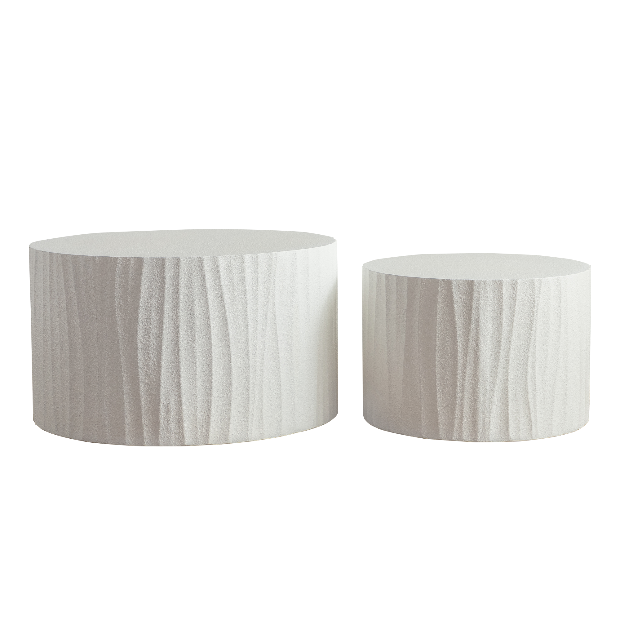 Nesting Coffee Table Set of 2 Round Wooden Tables by HouseOfZazla