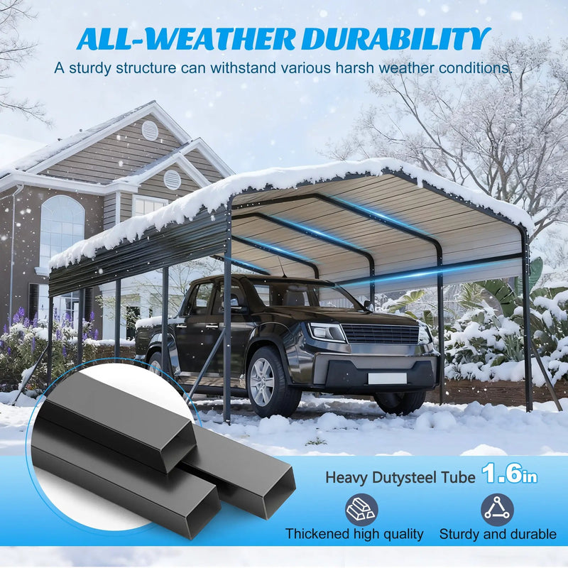 13x20 FT Metal Carport with Upgraded Frame by HouseOfZazla