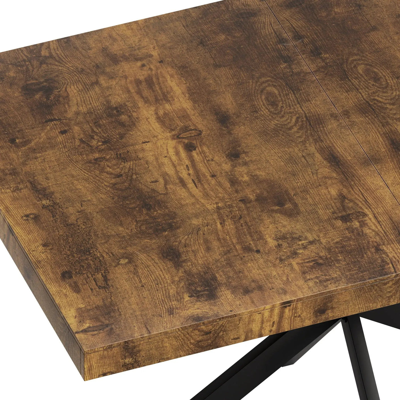 Retro Rectangular Stretch Dining Table With Embossed Center Plate by HouseOfZazla