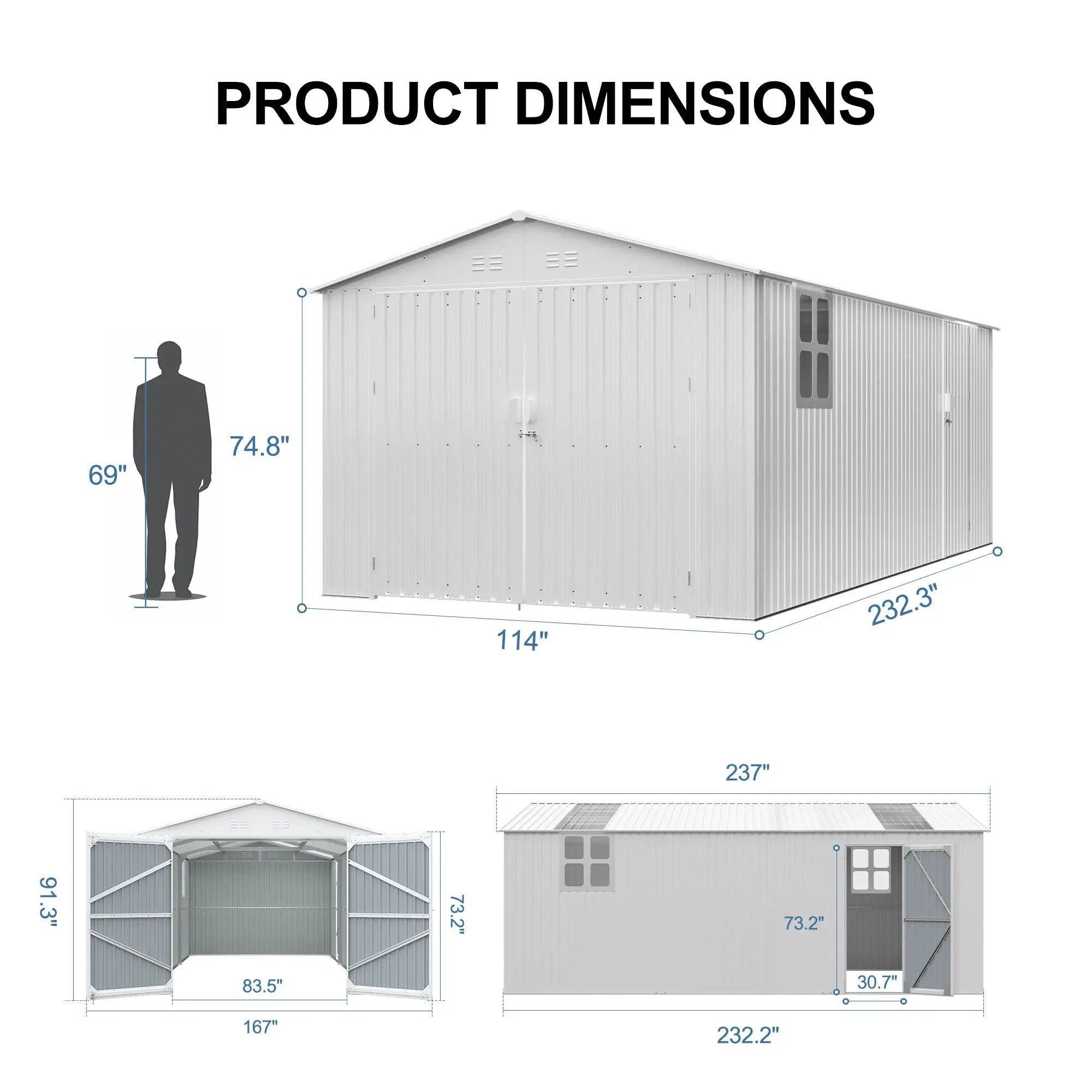 Outdoor Storage Shed 20x10 FT by HouseOfZazla