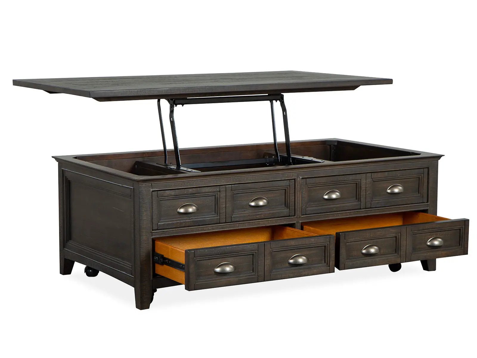 Westley Falls - Lift Top Storage Cocktail Table With Casters - Graphite by Unique Piece Furniture