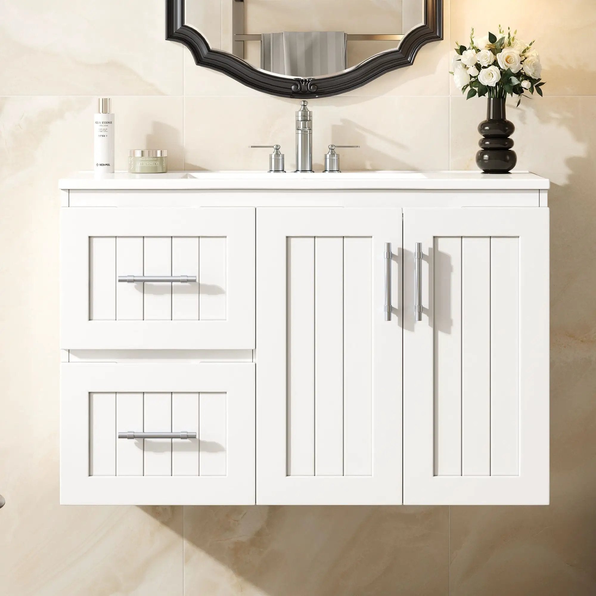 Wall Mounted Bathroom Vanity & Sink, 2 Drawers by Unique Piece Furniture
