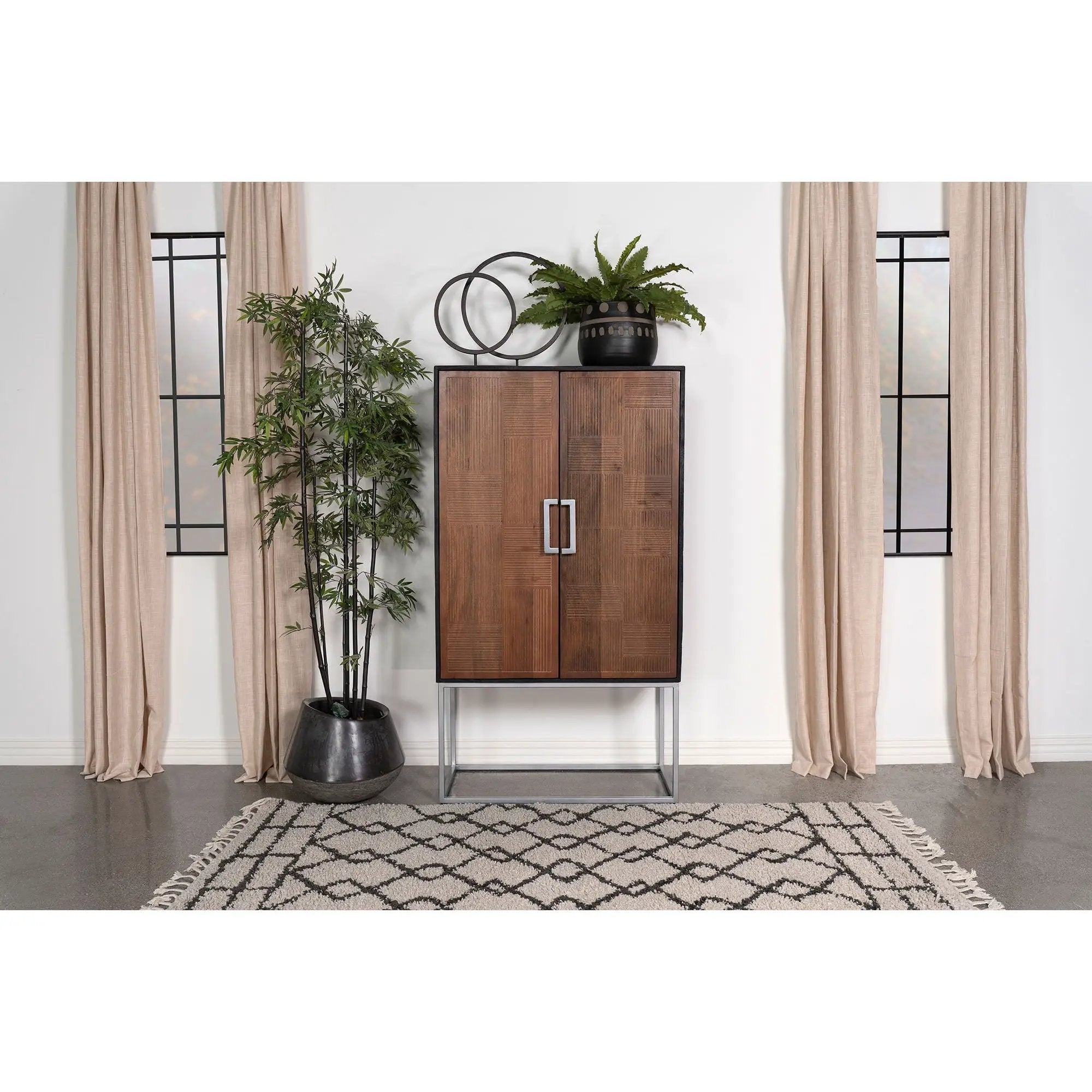 Washoe - 2 Door Bar Cabinet - Walnut by HouseOfZazla