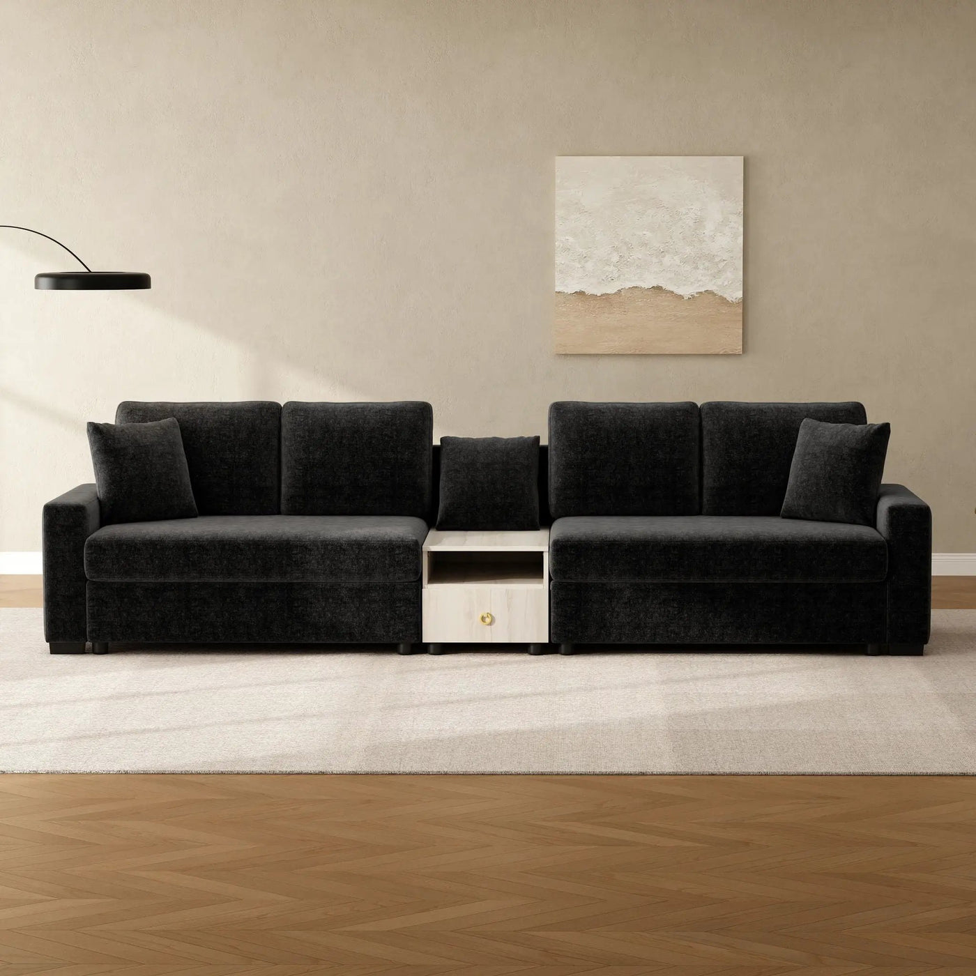 Modular Sofa Couch With Storage Armrest And Center Console by HouseOfZazla