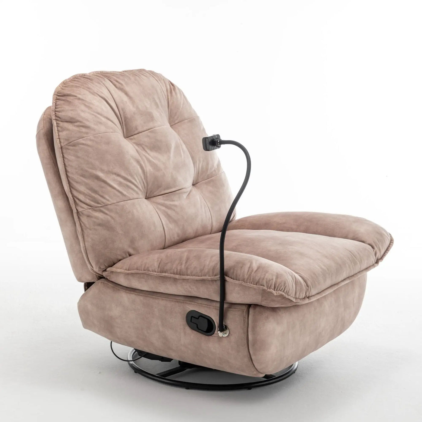 Modern Swivel Gliding Recliner Chair With Rocking Function And Phone Holder, Large Comfortable by HouseOfZazla