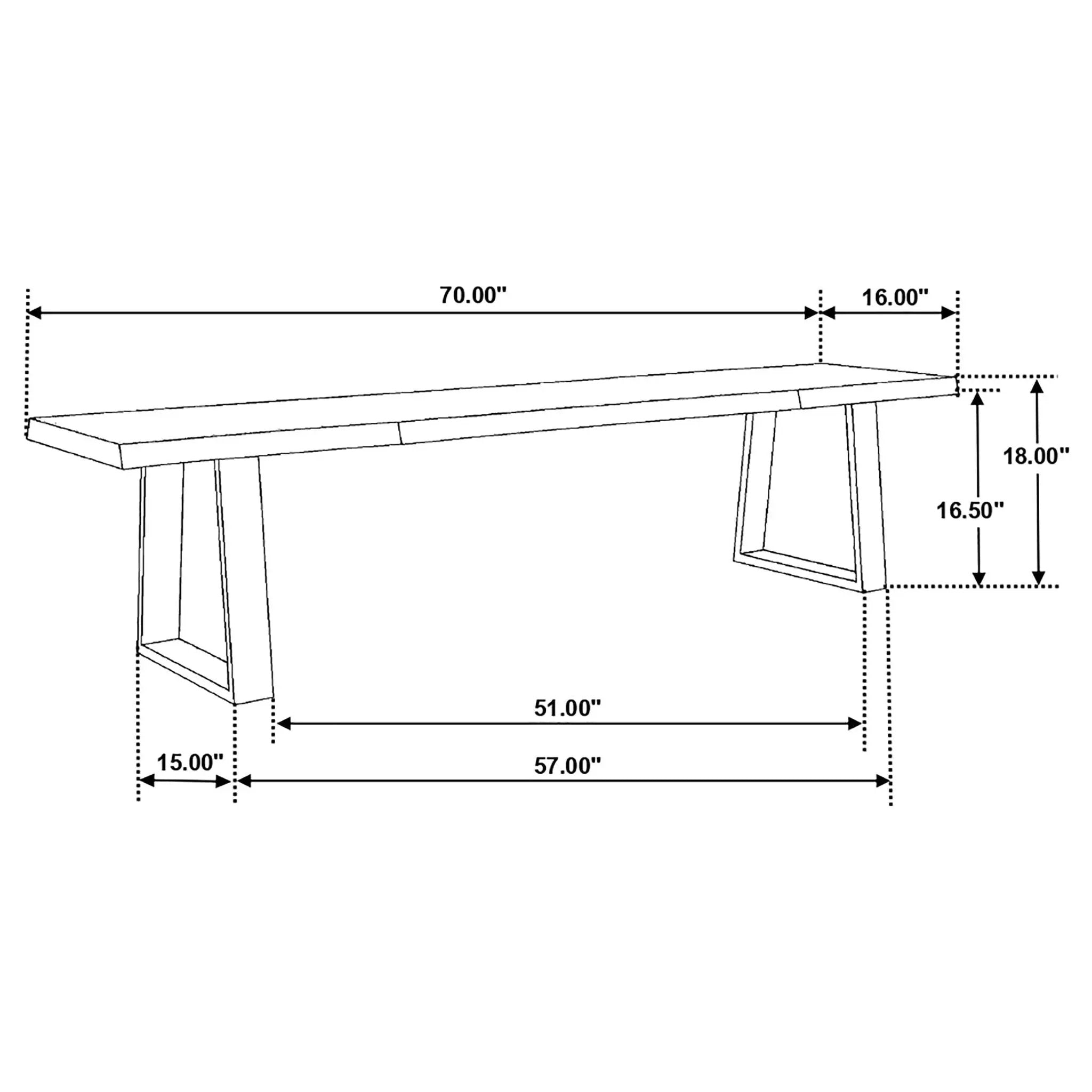 Ditman Live Edge Wood Dining Bench Grey Sheesham by Unique Piece Furniture