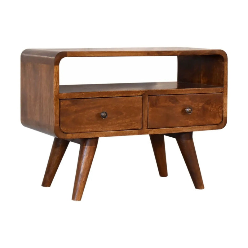 Solid Wood Curved Media Unit by Unique Piece Furniture