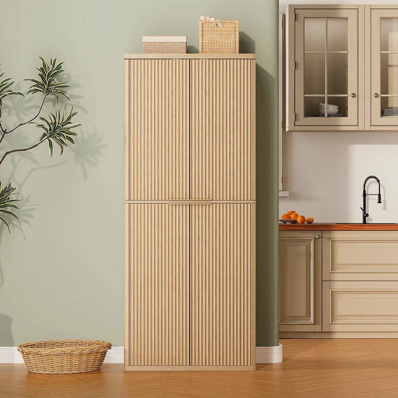 Kitchen Pantry Cabinet With 6 Doors by Unique Piece Furniture