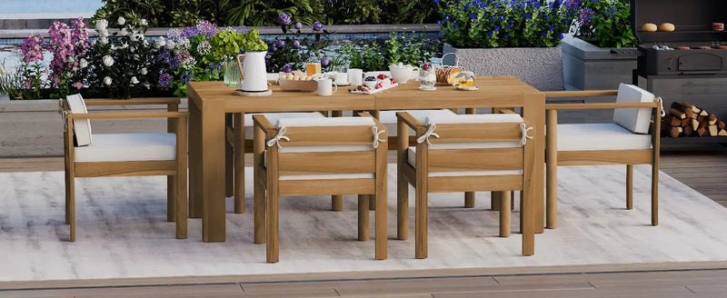 TREXM 7-Piece Patio Dining Table Set for 6 by HouseOfZazla