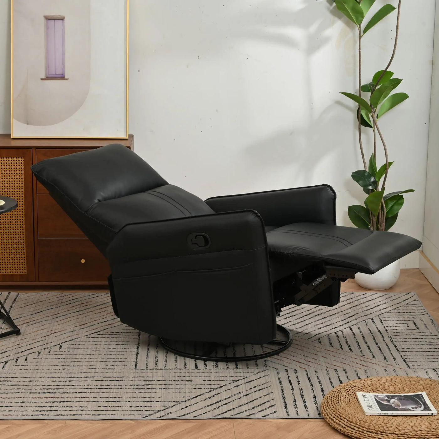 360° Modern Small Rocking Swivel Recliner Chair With Side Pocket by HouseOfZazla
