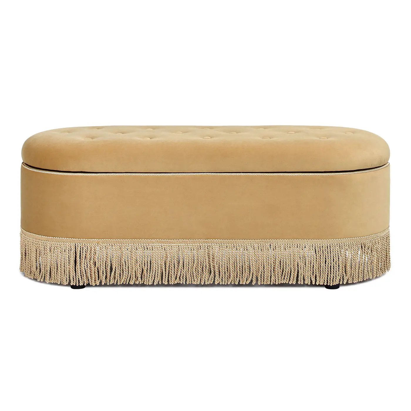 Melinda - Oval Tufted Bullion Fringe Storage Bench by Unique Piece Furniture