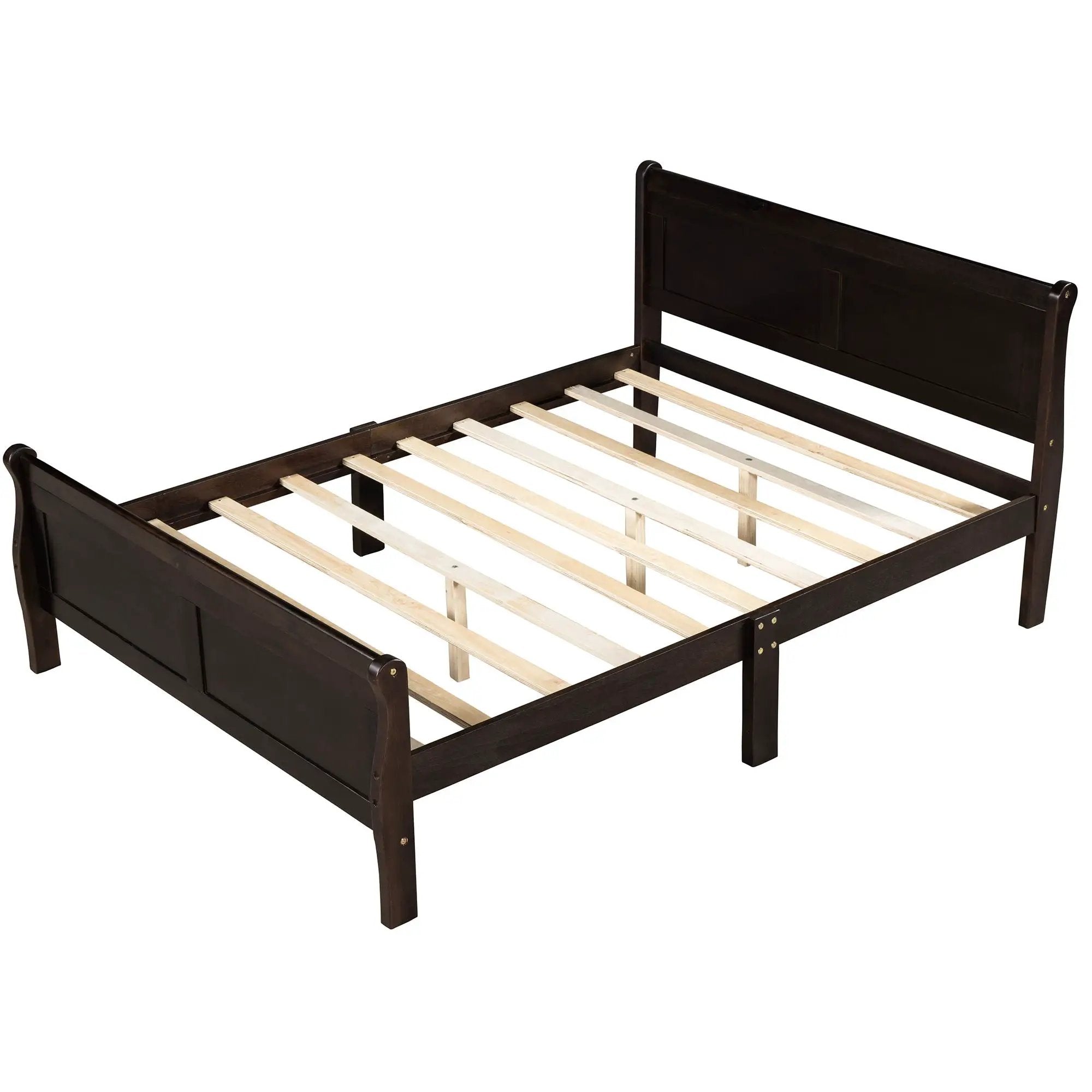 Platform Bed Frame Mattress Foundation Sleigh Bed With Headboard / Footboard / Wood Slat Suppor by Unique Piece Furniture