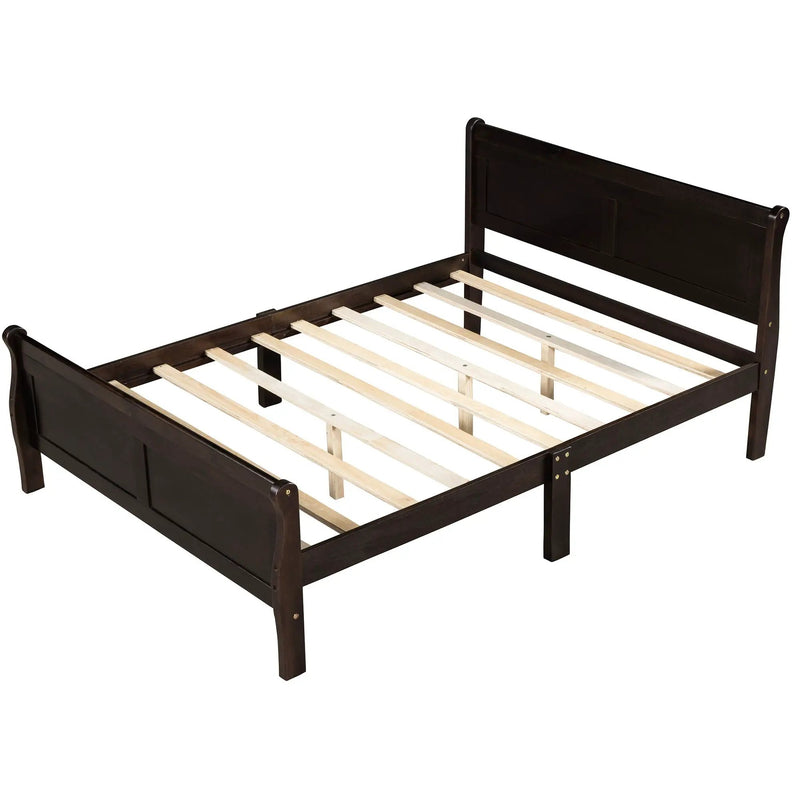 Platform Bed Frame Mattress Foundation Sleigh Bed With Headboard / Footboard / Wood Slat Suppor by Unique Piece Furniture