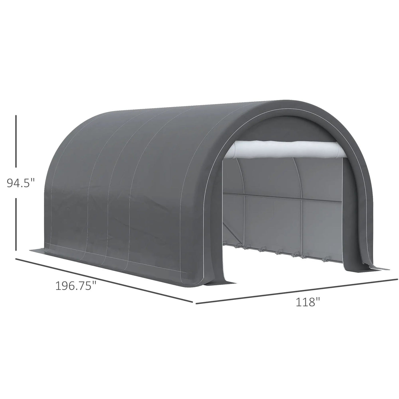 Outsunny - 10' x 16' Carport, Heavy Duty Portable Garage Storage Tent With Large Zippered Door, Anti-Uv Pe Canopy Cover For Car, Truck, Boat, Motorcycle, Bike, Garden Tools, Outdoor Work by HouseOfZazla