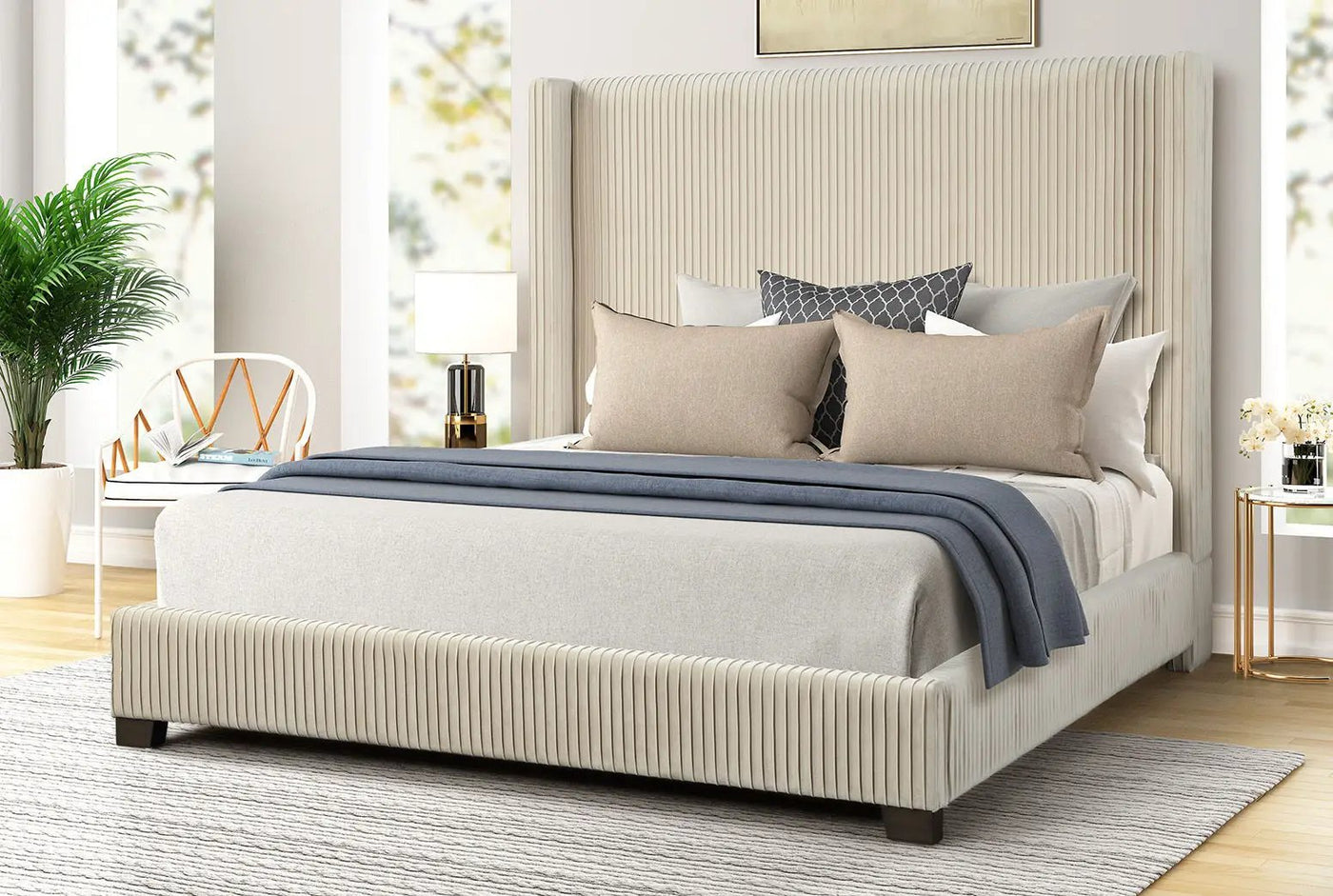 Upholstered Bed, Space-Saving Design by HouseOfZazla