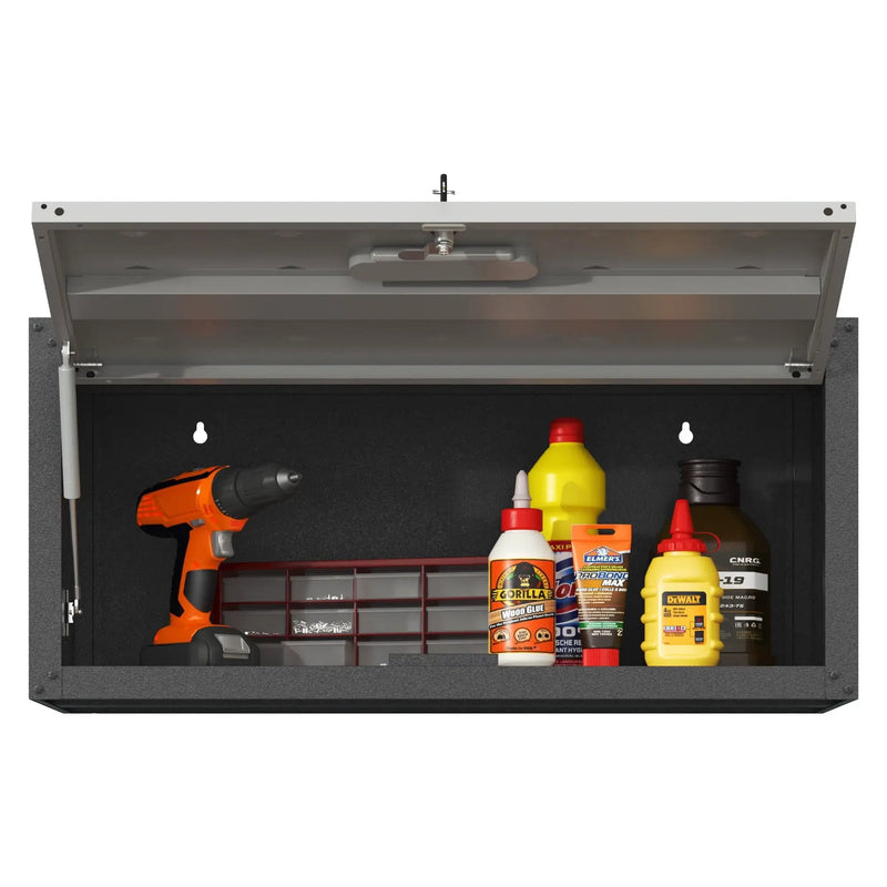 Heavy Duty Metal Wall Mounted Tool Storage Cabinet Steel Metal Garage Storage Cabinet - Black / Gray by HouseOfZazla