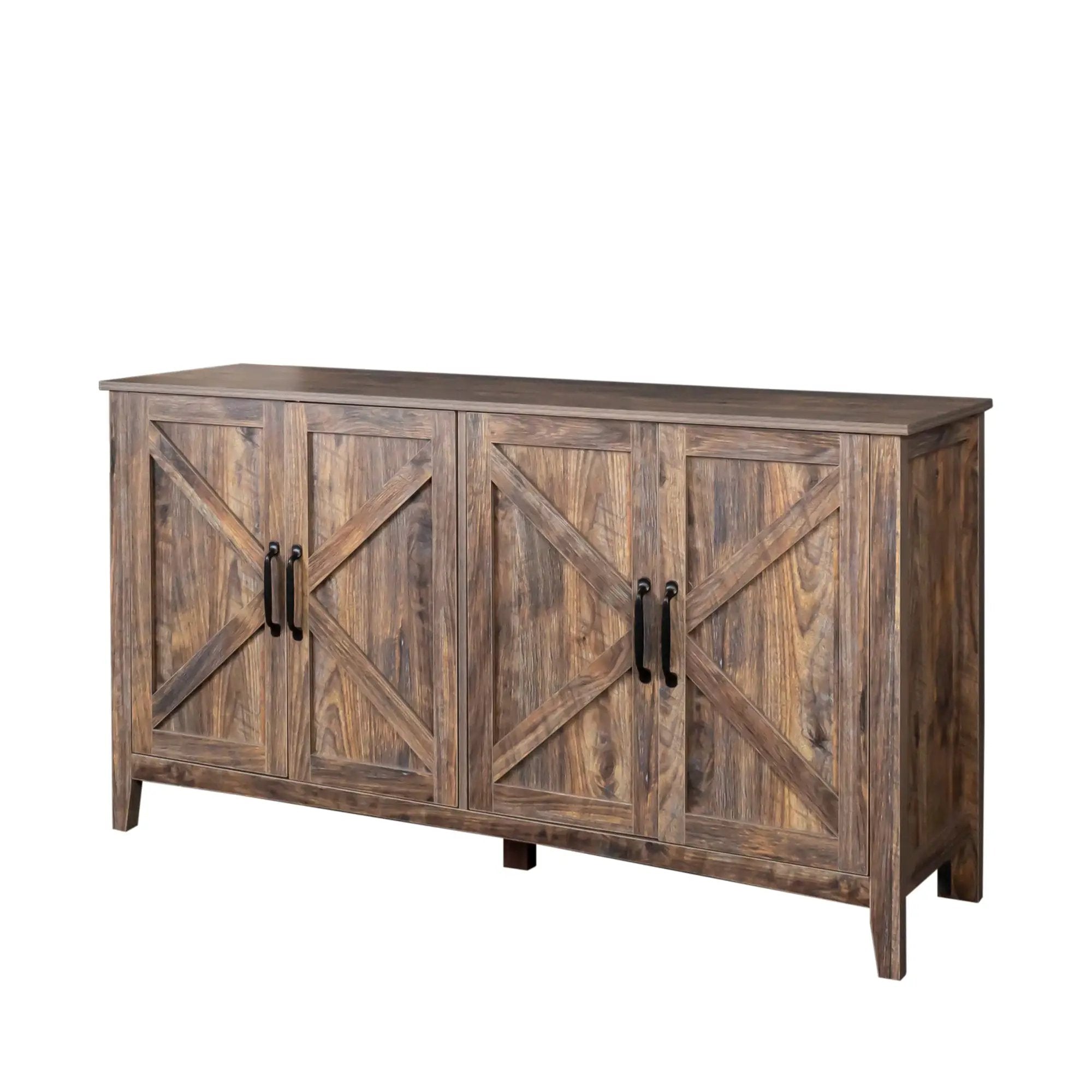Cabinet with 4 Doors and 4 Open Shelves Freestanding Sideboard by HouseOfZazla