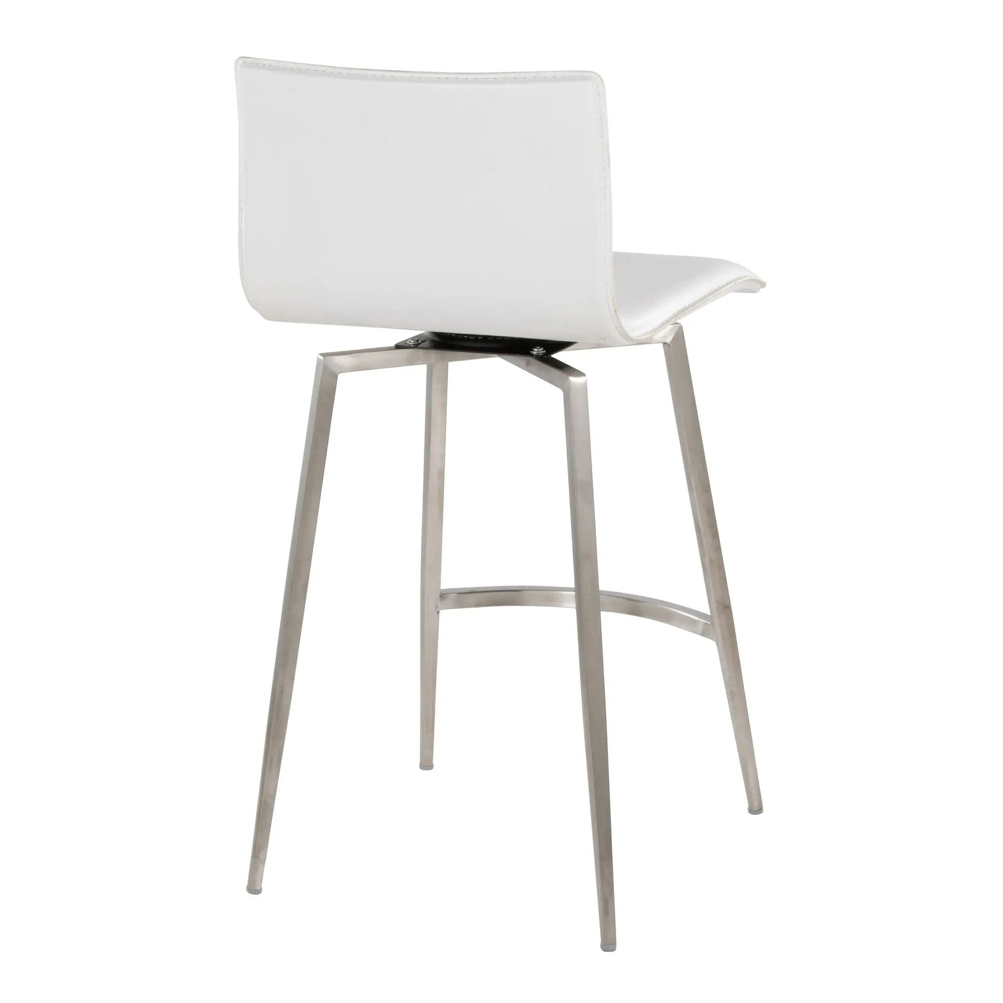 Mara - Upholstered Contemporary Fixed Height Counter Stool With Swivel (Set of 2) - White by Unique Piece Furniture