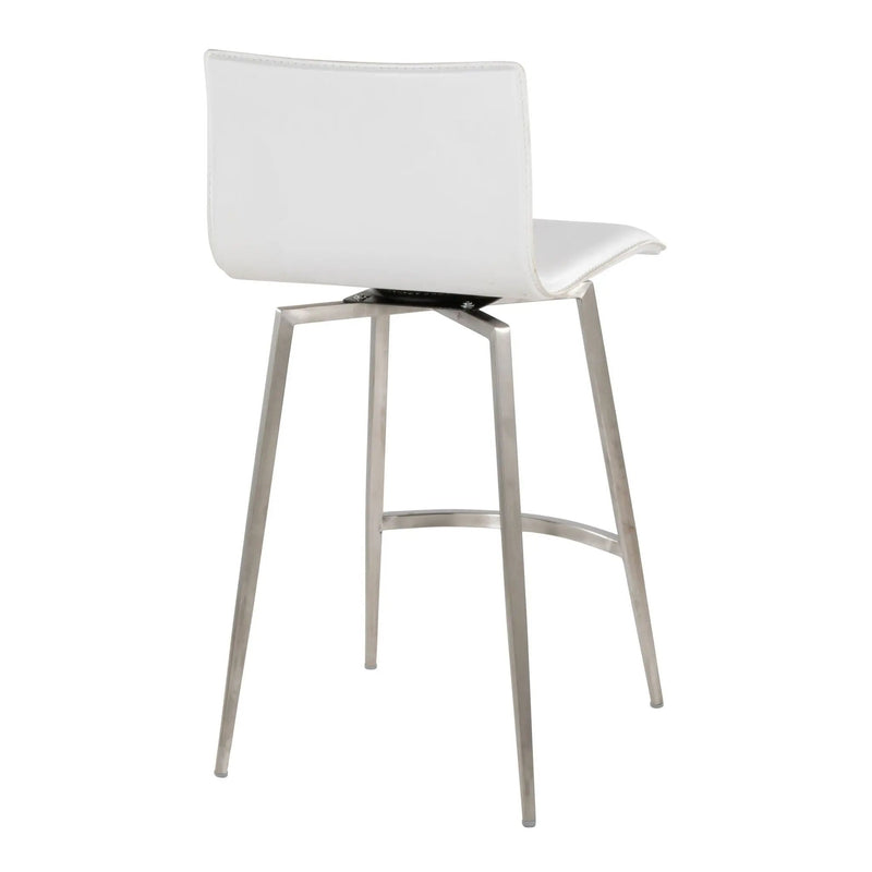 Mara - Upholstered Contemporary Fixed Height Counter Stool With Swivel (Set of 2) - White by Unique Piece Furniture