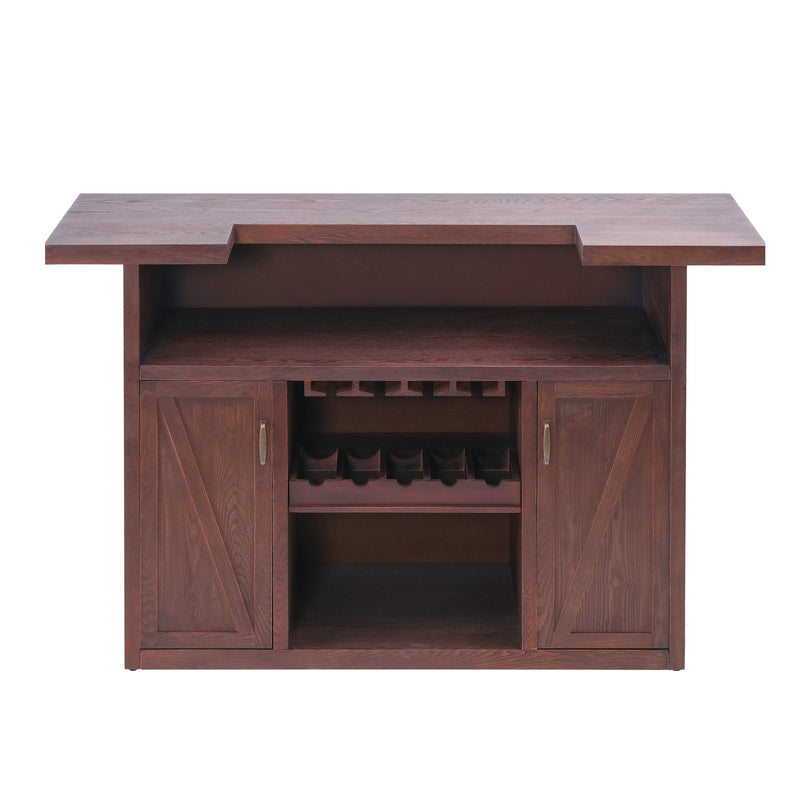 41.35"H Bar Table or Wine Cabinet - Brown Antique by HouseOfZazla