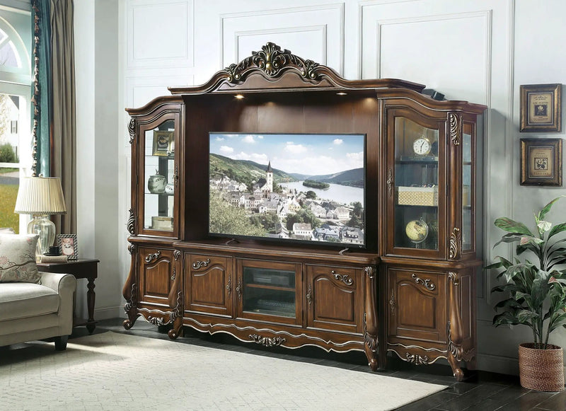 Latisha - Entertainment Center - Antique Oak by HouseOfZazla