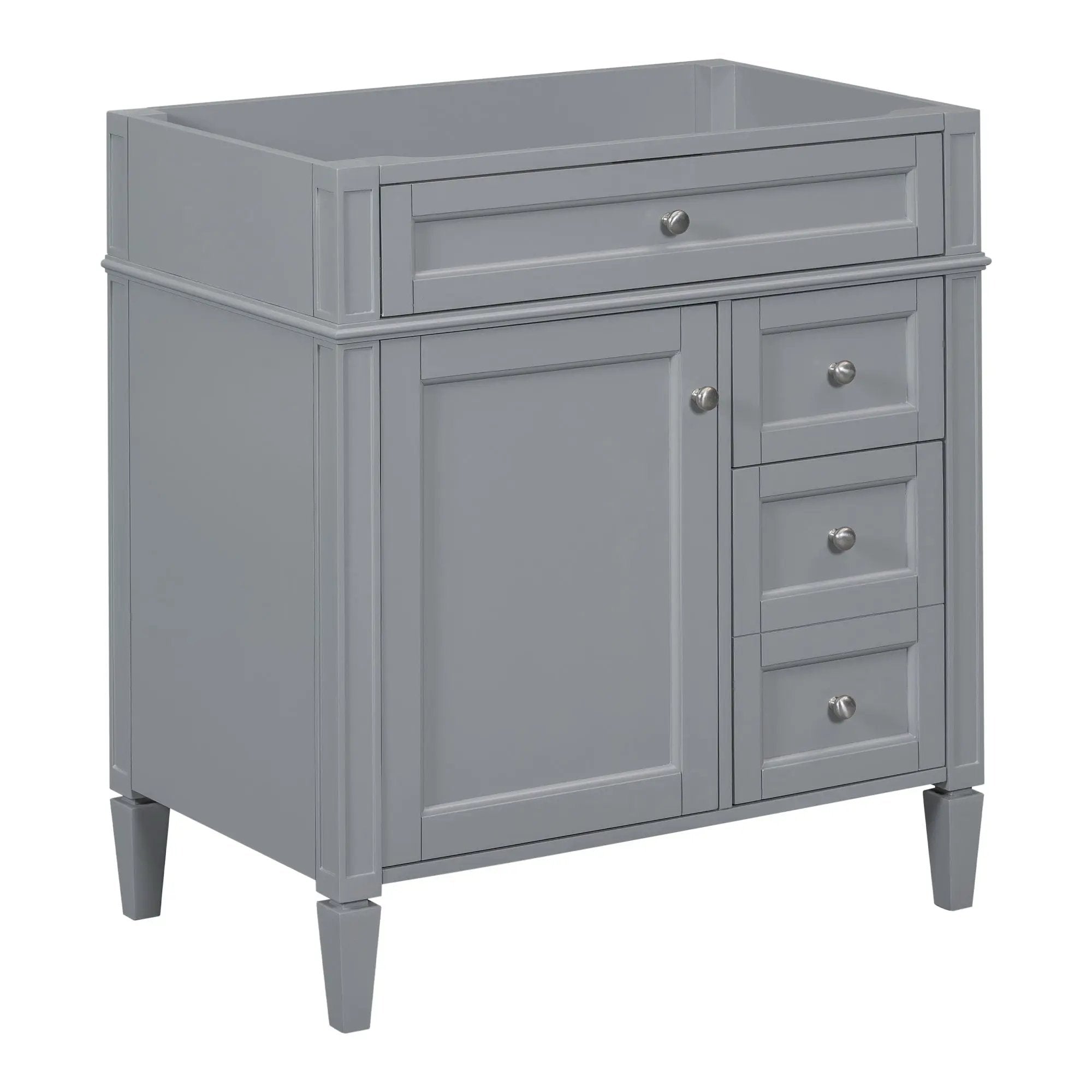 Bathroom Vanity With 2 Drawers And Tip-Out Drawer, Storage Cabinet by Unique Piece Furniture