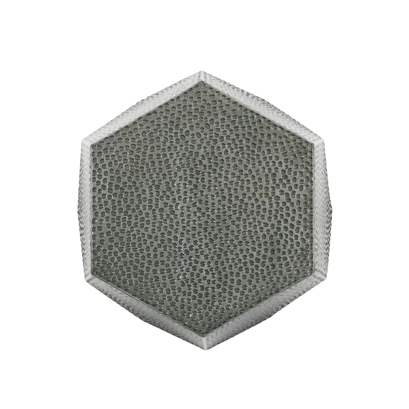 Modern Hammered Iron Geometric End Table by HouseOfZazla