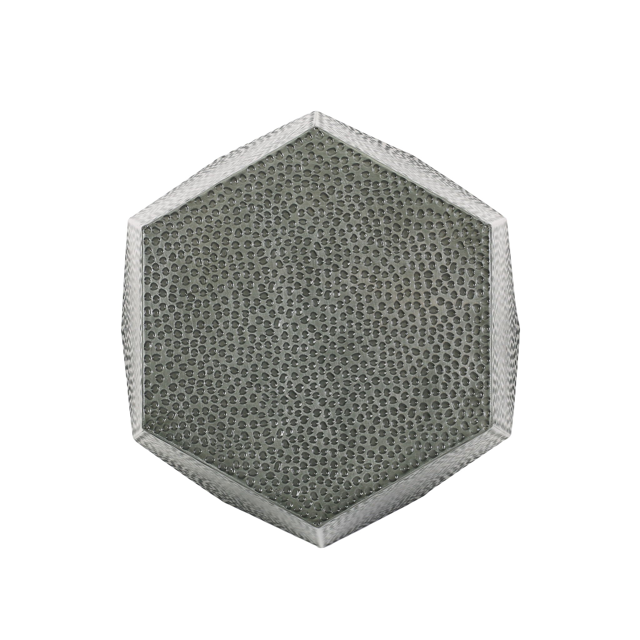 Modern Hammered Iron Geometric End Table by HouseOfZazla