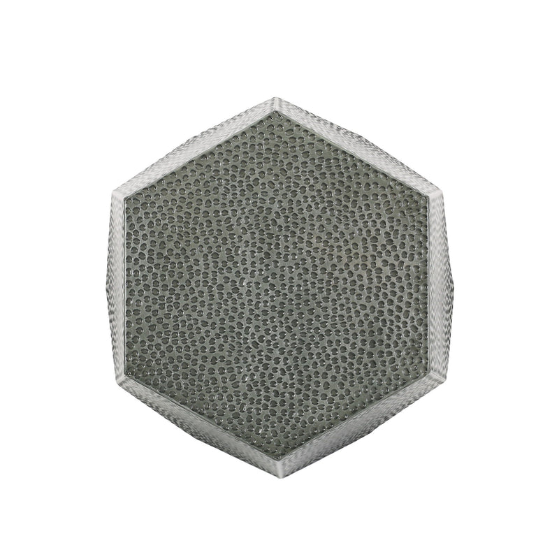 Modern Hammered Iron Geometric End Table by HouseOfZazla