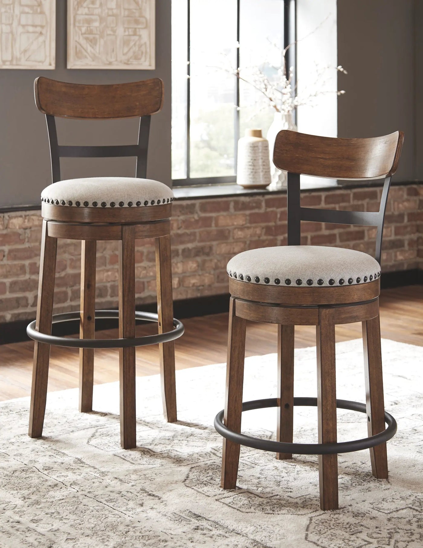 Valebeck - Tall Upholstered Swivel Barstool by Unique Piece Furniture