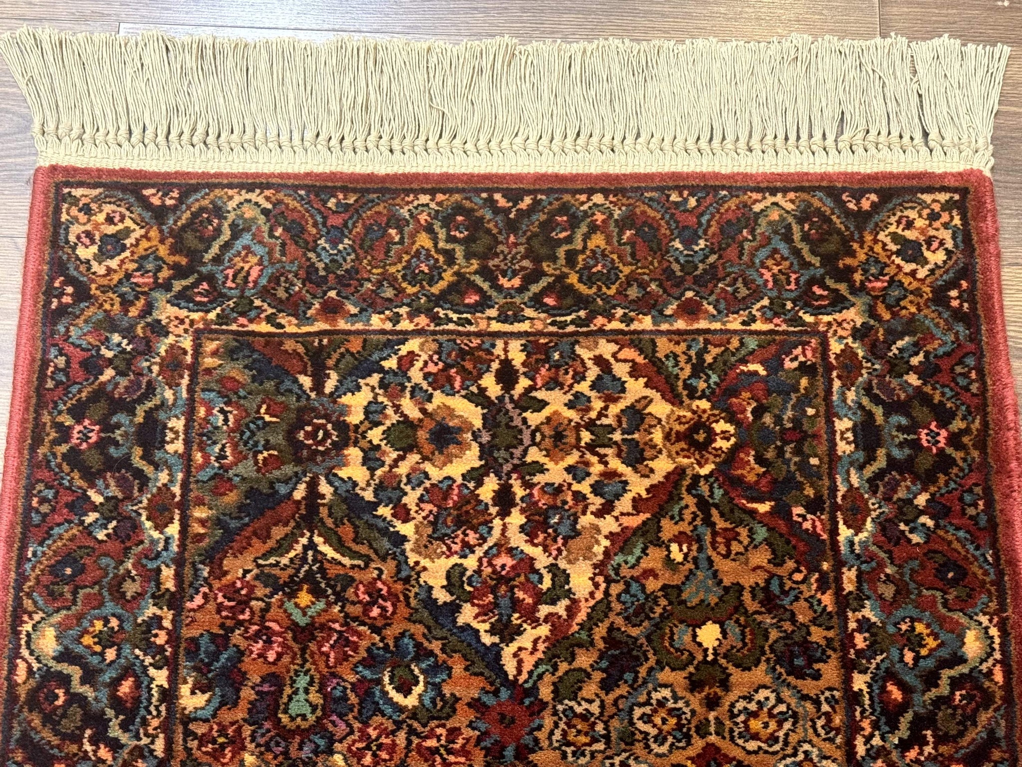 Karastan Rug 2.6 x 4 Multicolor Panel Kirman #717, Original 700 Series, Wool Pile Discontinued by Jewel Rugs