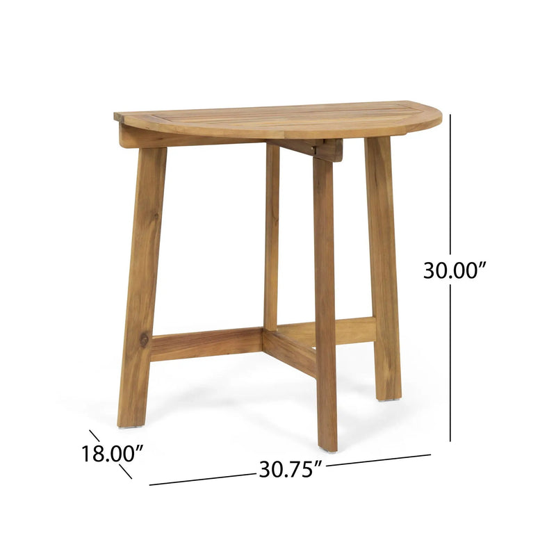 Outdoor Half Round Folding Acacia Wood Bistro Table by HouseOfZazla