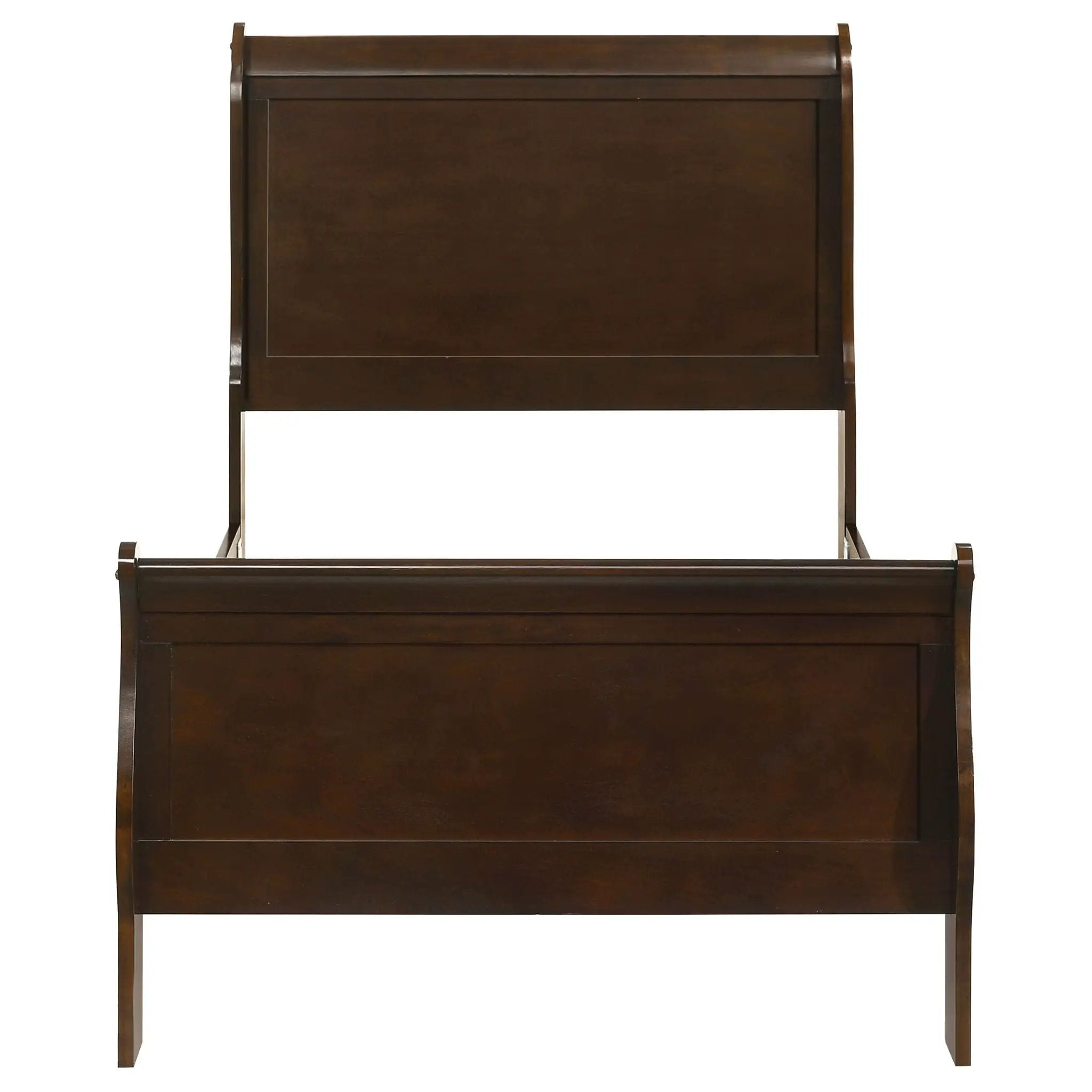 Louis Philippe Wood Twin Sleigh Bed Cappuccino by Unique Piece Furniture