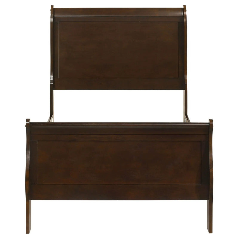 Louis Philippe Wood Twin Sleigh Bed Cappuccino by Unique Piece Furniture